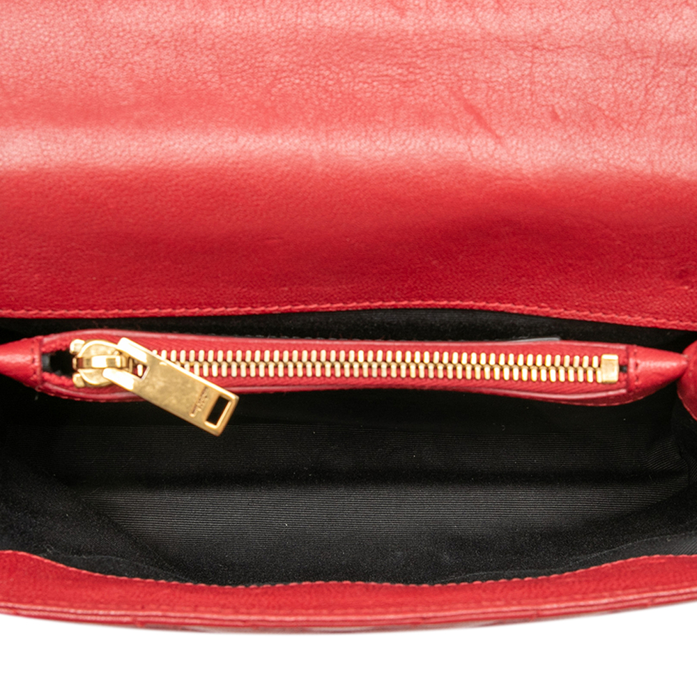 Pre-Loved Saint Laurent Medium Chevron Sheepskin Monogram College Satchel - Picture 4 of 7